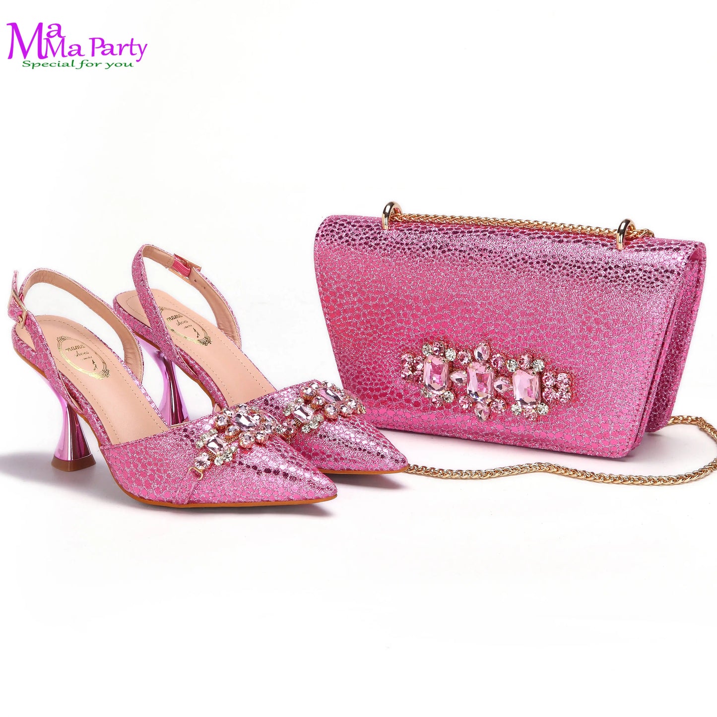 Wine Fashion Leisure Style 2025 New Coming Nigerian Women Shoes Matching Bag Set Pointed Toe High Quality  For Wedding Party