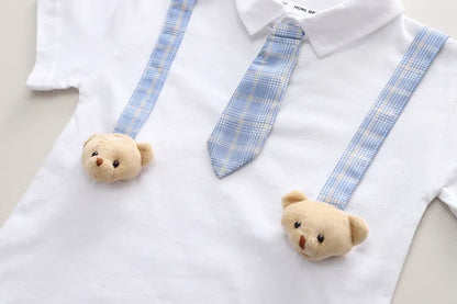Summer Kids Clothes Set for Boys Girls Patchwork T-Shirt Shorts 2Pcs Suit Toddler Baby Clothing Infant Outfit for Ages 1-5 Years