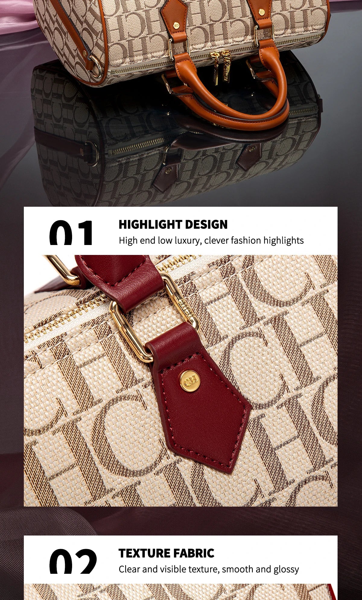 Autumn and Winter New Retro Classic Style Fashion Women's Handbag Letter Printing Design Large Capacity Women's Shoulder Bag
