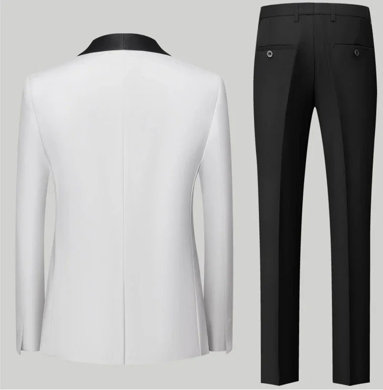 Red Men's Suit 3 Piece, Wedding Party Dress Jacket with Pants Vest, Blue, Green, Gray, Black Available, Asian Size M-5XL 6XL