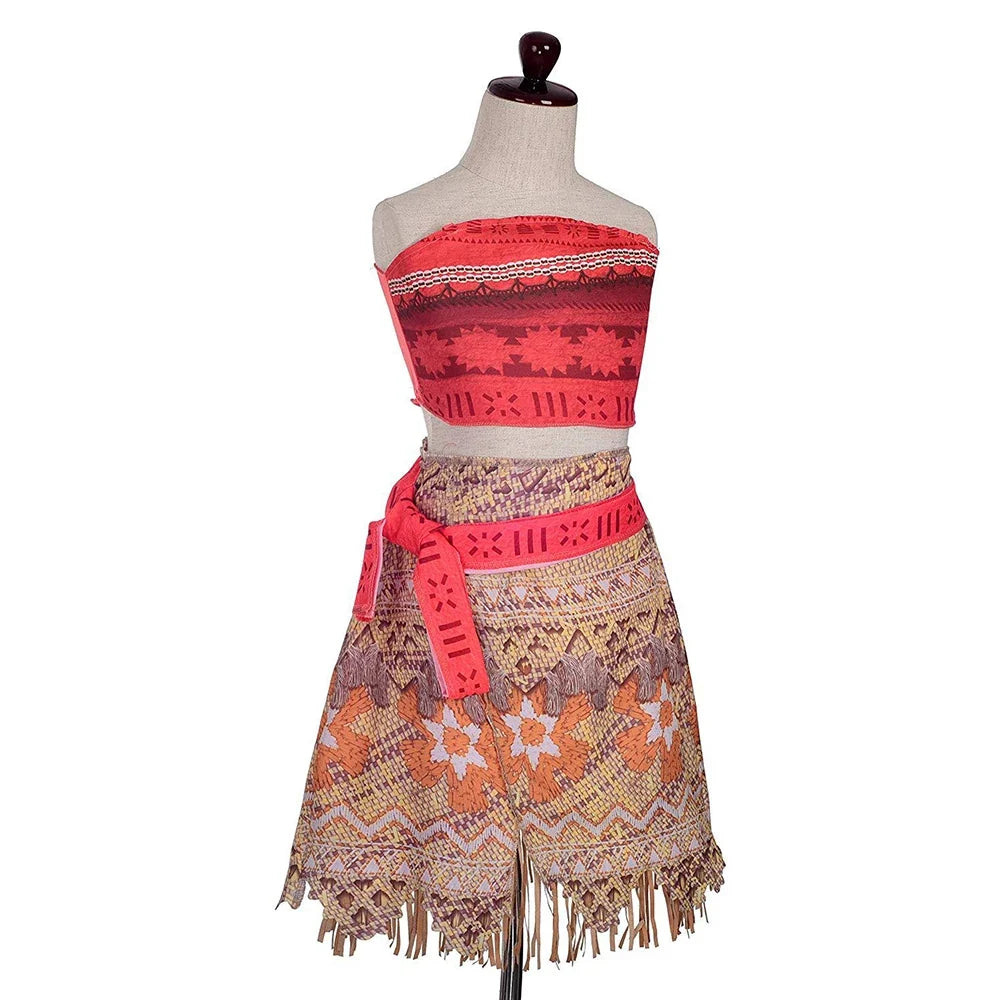 NEW Moana Episode 2 Movie Costume Princess Vaiana Role Play Dress Girls Carnival Outfit Toddler Polynesian Beach Dress