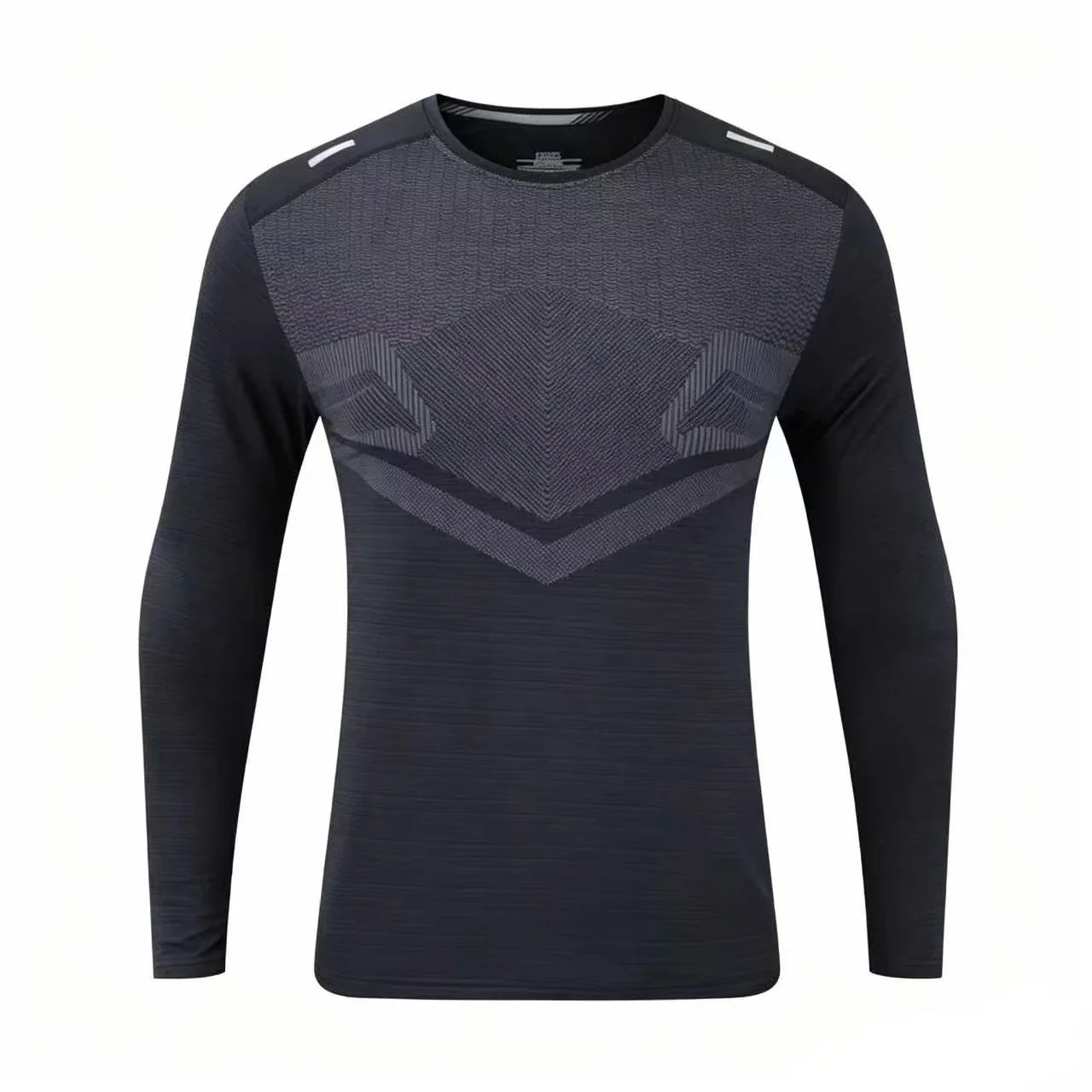 Loose-fit men's plain quick-dry breathable ice silk long-sleeve T-shirt for summer fitness and sports