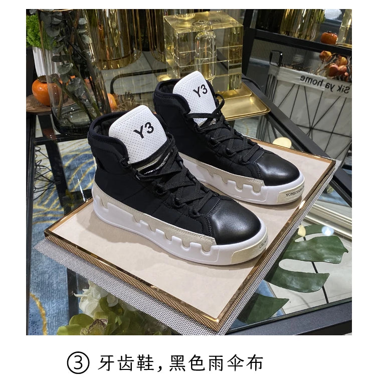 American European Fashion Casual Shoes Men High-top Sneaker Boots Cowhide Comfortable Leather Ankle Boots Lace-up Flat Trainers