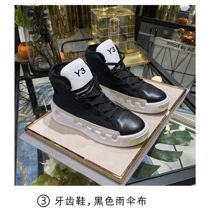 American European Fashion Casual Shoes Men High-top Sneaker Boots Cowhide Comfortable Leather Ankle Boots Lace-up Flat Trainers
