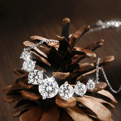 Necklace for Woman Wedding Fine Jewely with Certificates 925 Sterling Sliver Plated 18k White Gold Necklace