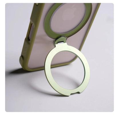 360° Magnetic Rotatable Holder Shockproof Case For iPhone 17 16 Pro Max 15 14 13 Transparent For MagSafe Wireless Charge Cover