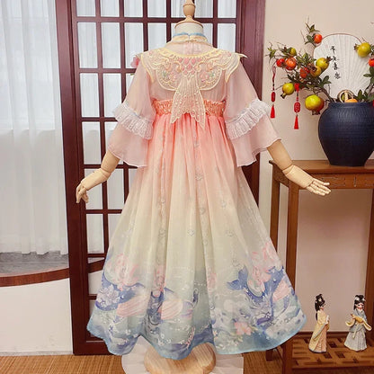 Girl Modern Hanfu Chinese Style Dress Halloween Fairy Kids Clothes Vestidos Traditional Cosplay Children Costume Girls Dresses