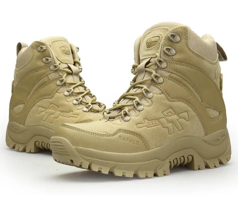 New Men Tactical Boots Army Breathable Desert High Quality Unisex Waterproof Male Hunting Boots Ankle Work Climbing Hiking Shoes