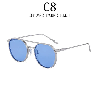 Vintage Punk Sunglasses For Men 2023 Retro Oval Steampunk Round Shades Luxury Lunette De Soleil Homme Gafas De Sol Hombre Lentes