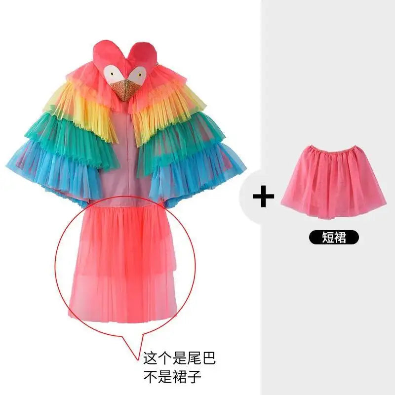 Halloween Children's Costume Cosplay Animal Parrot Performance Costume Kid Cloak Kindergarten Prom Animal Clothing