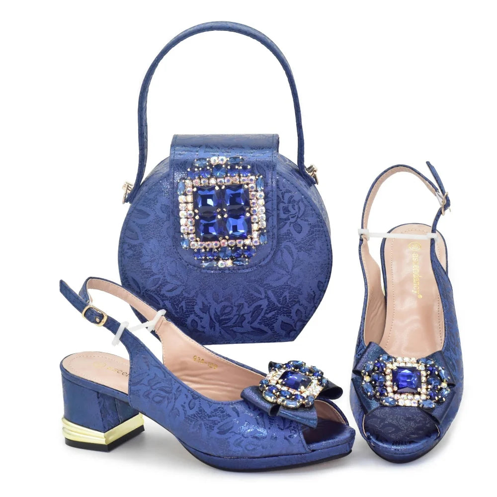 Ladies Shoes and Bags Original Italian Nigeria Party Shoes and Bags for Women Elegant Heeled Shoes for Women