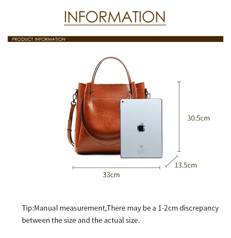 Women's Natural Cow Genuine Leather Handbags Female Natural Cowhide Crossbody Bag Ladies Multiple Large Capacity Shoulder Bags