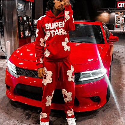 Spring Autumn Men Hoodies Sets Letter Print Hoody Women Sweatshirt Hip Hop Streetwear Y2k Retro Harajuku 2024 New Men's Clothing