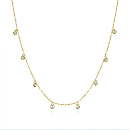 Certified Bubble 8 Stone 100% Real Moissanite Necklace Pendant Classic Women's Neck Chain Sterling Silver 925 Plated 18K