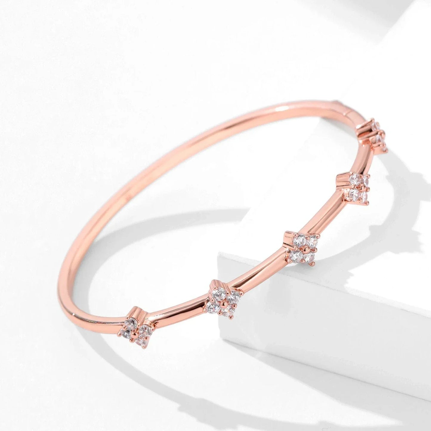 Clover Full Moissanite Diamond Bangle with Certificate 925 Sterling Silver Lucky Flower Bracelets for Women Fine Jewelry Gifts