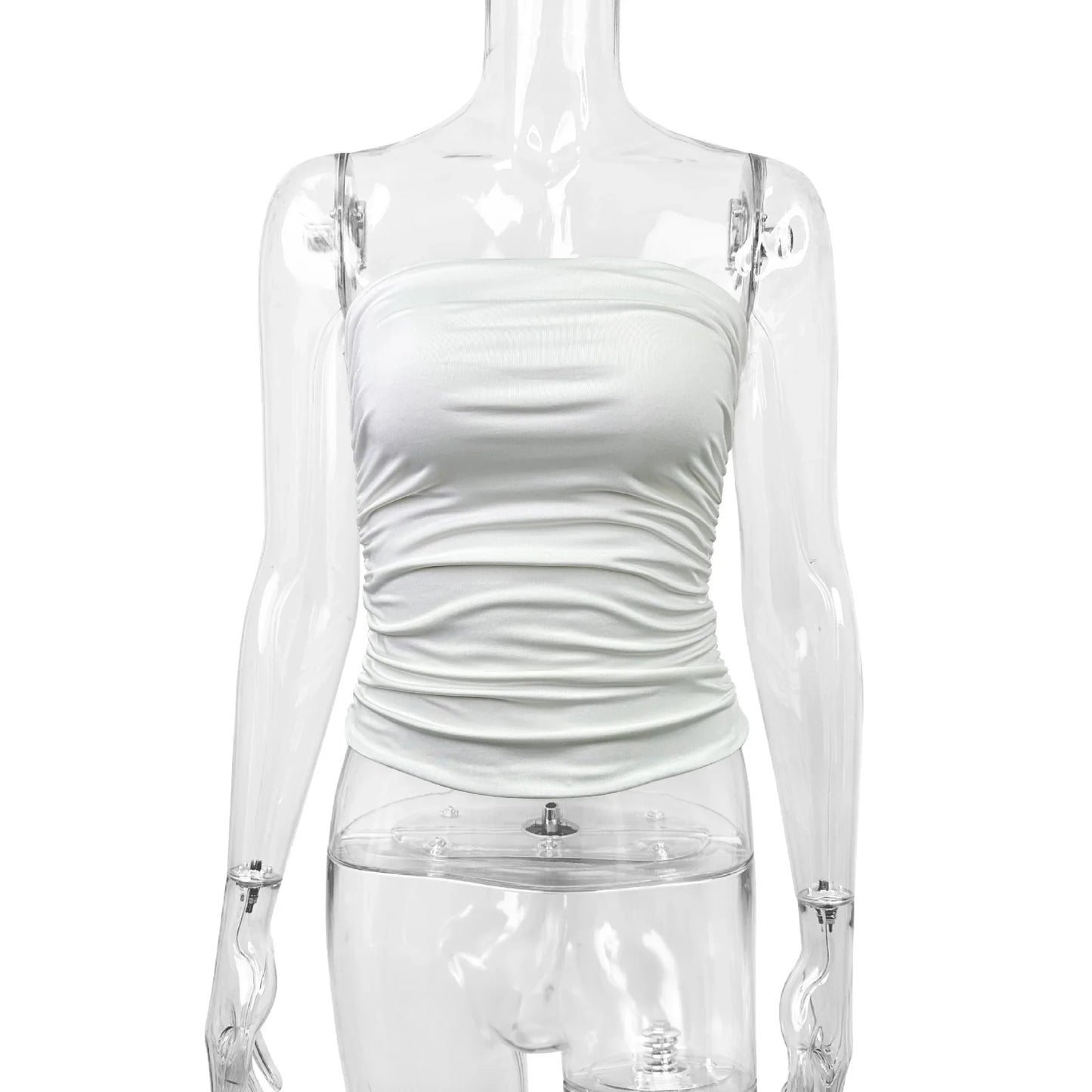 2026 Sexy Summer Solid Strapless Top Women Bandeau Bodycon Tops Lady Sleeveless Off Shoulder Club Party Clothes