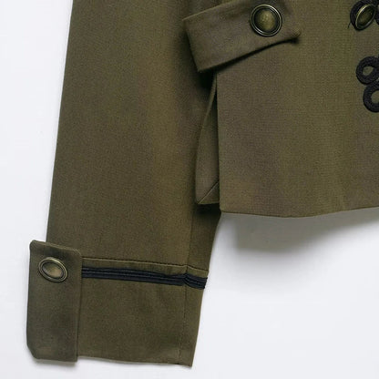 Women's Blazer Jackets Armygreen Coat 2026 zartins Outwear Patchwork Long Sleeve Tops Elegant Fashion Woman Jackets Coat Tops