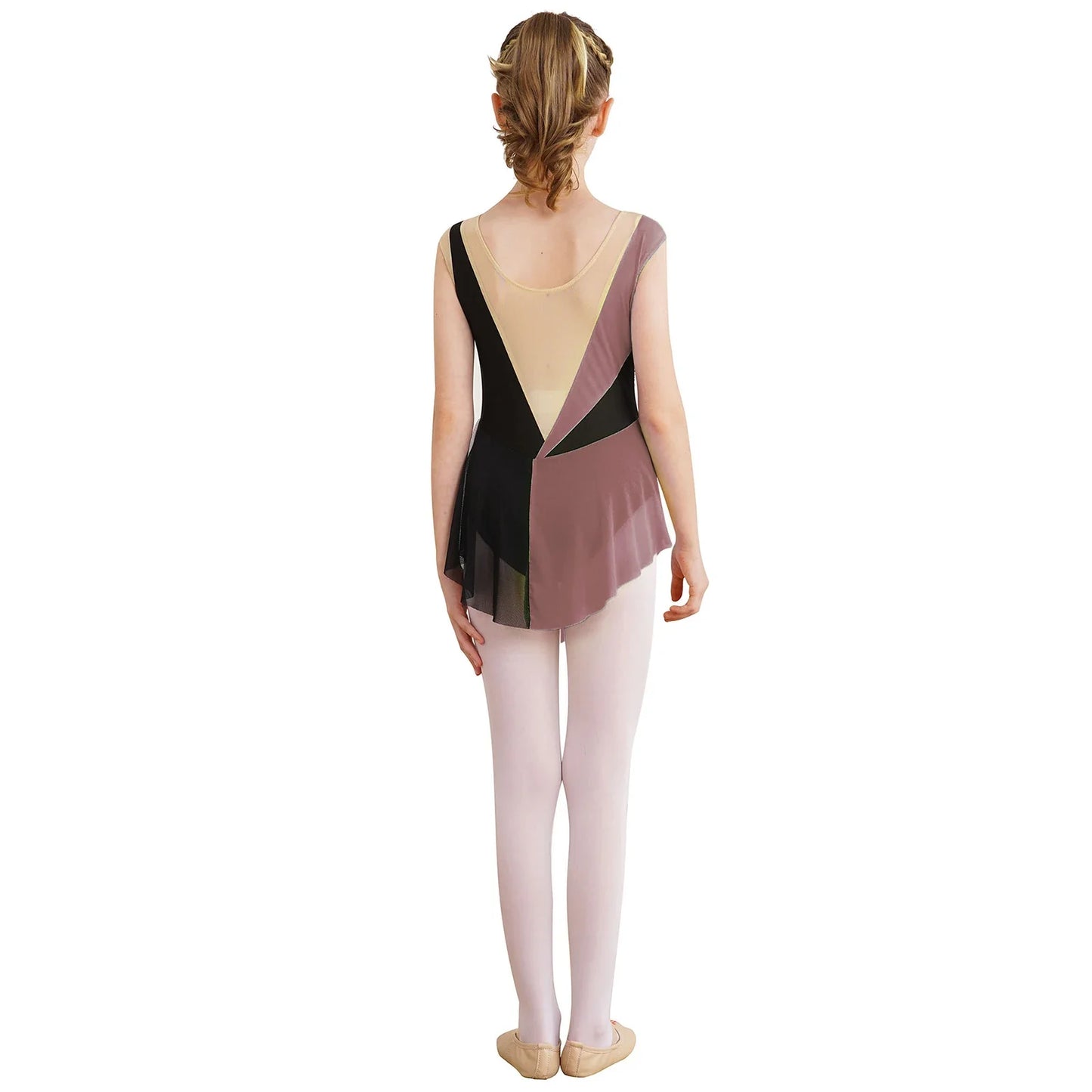 Kids Girls Sparkly Rhinestone Ballet Jersey Leotard Dress Toddler Gymnastics Artistic Figure Skating Dance Leotards Costume