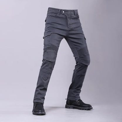New Men's Winter Riding Motorcycle Cargo Pants Male Outdoor Riding Jeans Moto Protective Gear With Hip Knee Gear Long Trousers