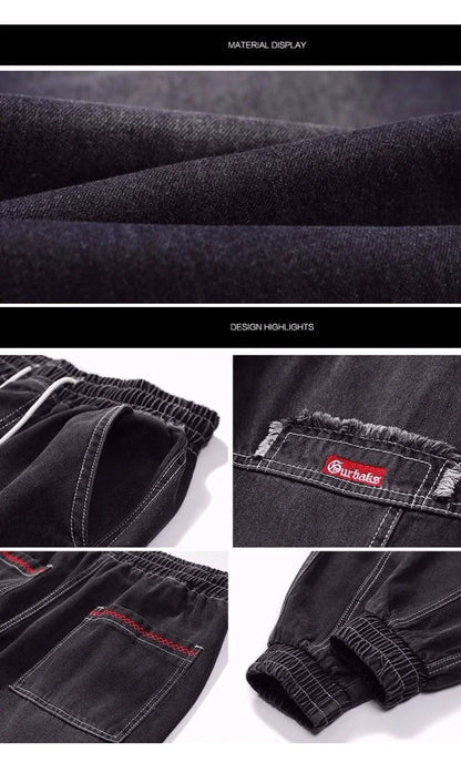 Plus Size 5XL Men's Baggy Harem Jeans Hip Hop Male Trousers Black Blue Cargo Jeans Man Fashion Streetwear Denim Jogger Pants
