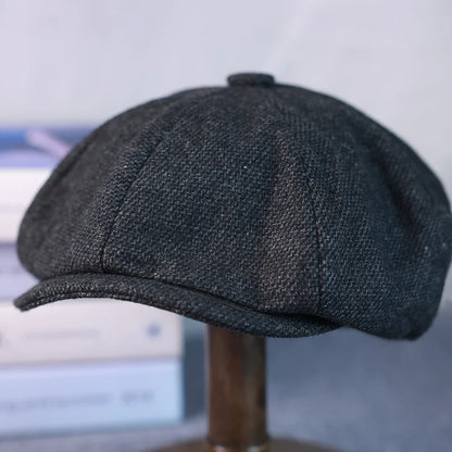 New Vintage Men's Wool Newsboy Cap Brown Green Women Men Berets Classic Woolen Octagonal Caps Casual Gatsby Flat Hat 003
