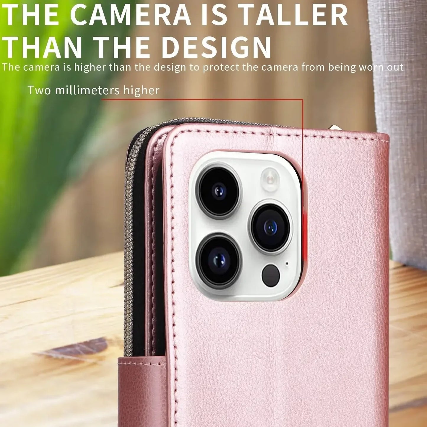 Double Layer Zipper Wallet Case with 9 Card Slots for iPhone 16 16E Pro Max 15 14 Plus13 12 Pro Max PU Leather Flip Cover