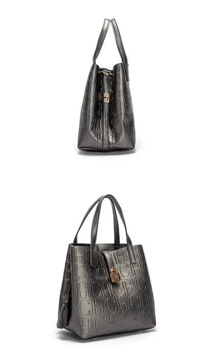 Classic Simple Solid Color Women's New 2024 Large Capacity Handbag Letter Element Women's Handbag