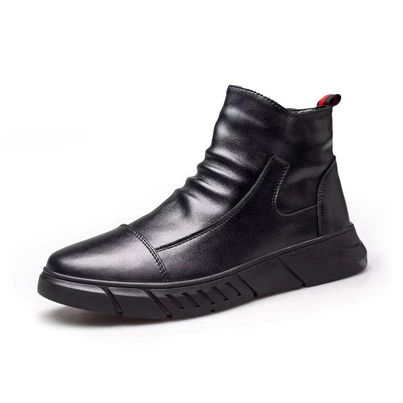 Fashion 2025 Black Leather Safety Work Shoes for Men Indestructible Steel Toe Cap Anti Nail Anti Slip Male Boots Footwear
