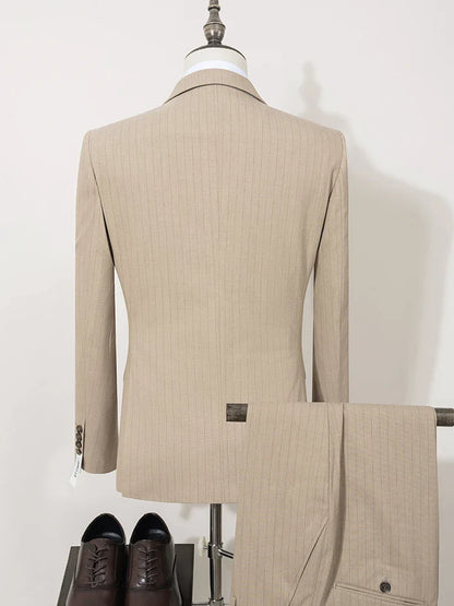 High Quality Black Striped Suits for Men Party Slim Fitting Luxury Man Clothing Elegant Mens Suit Wedding Trends Costumes