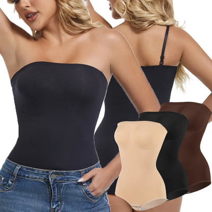 Women Strapless Bodysuits Shapewear Seam-free Tude Tops Bodyshaper Compression Waist Trainer Push Up Butt Lifter Backless Shaper