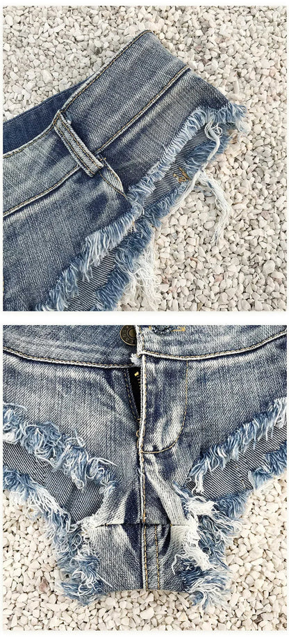 New Sexy Summer Denim Shorts Hot Pants Women's Low Rise Stretch Mini Denim Shorts Beach Party Clubwear