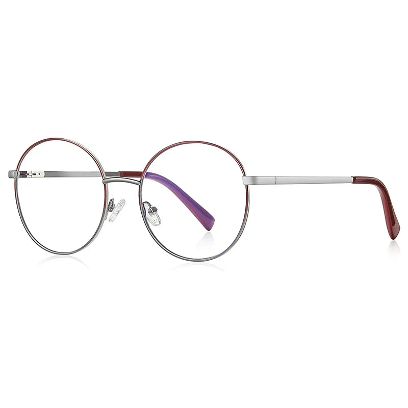 Retro Round Myopia Prescription Glasses Hyperopia for Women Reading CR39 Anti Blue Light Optical Eyeglasses Frame PFD3082