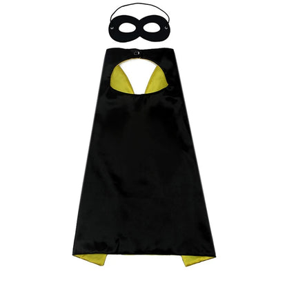 Superhero Cosplay Costume Solid Two Colored Satin Super Hero Cloak Children Cape Boys Girls Satin Halloween Carnival Party