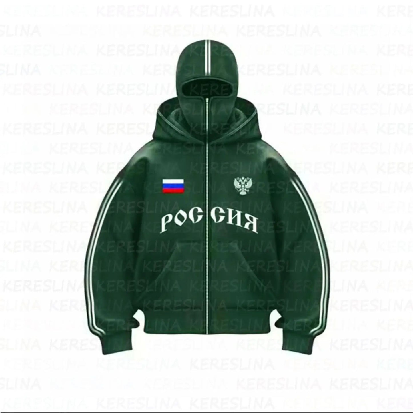 Ninja jacket 2025 new model hot sale upper and lower double-head zipper POG GHB print niche design new model