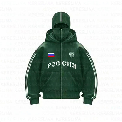 Ninja jacket 2025 new model hot sale upper and lower double-head zipper POG GHB print niche design new model