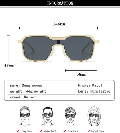 Heavy Metal Sunglasses For Men Steampunk Fashion Glasses Vintage Shades Retro Square Gafas De Sol Hombre Lunette De Soleil Homme