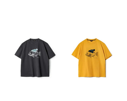 Vintage Flocked Print Short-sleeved T-shirts Animal Pattern Cotton Round Neck Tops for Men's Summer Casual Loose Fit Tee