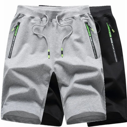 Men Summer Knit Cotton Knee Length Shorts Men Loose Sports Casual Pants Men Plus Size Breathable Lightweight Five Point Trousers