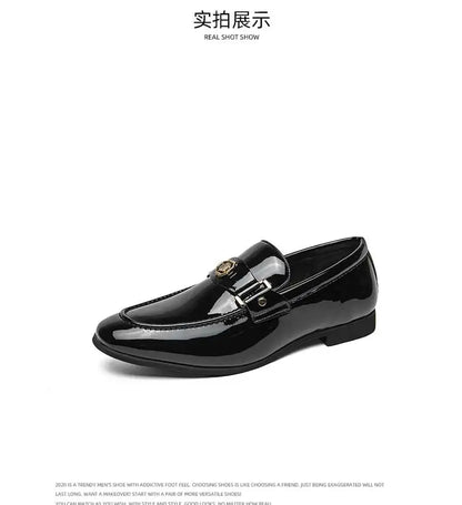 New Black Loafers Men Slip-On Round Toe Fashion Mens Dress Shoes Free Shipping Wedding Shoes for Men Size 38-47