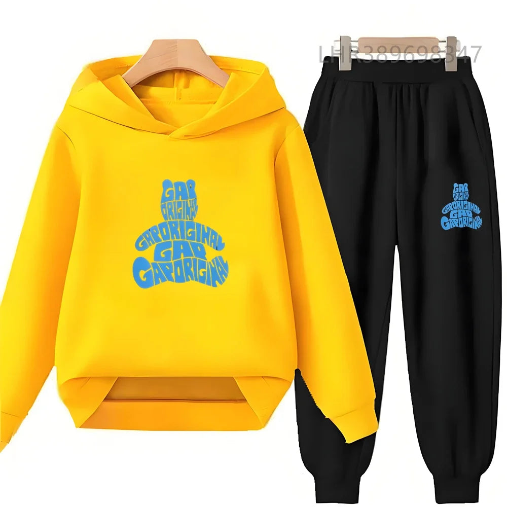 Children's Hoodies Suit Suitable Girls Boy Black Small Bear Brand Print Age 3-12 Coat Toddler Long Sleeves Leisure Clothing