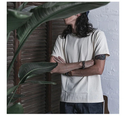 Non Stock 260g Seamless Tubular T-Shirts USA Cotton Crew Neck Short Sleeve Tee