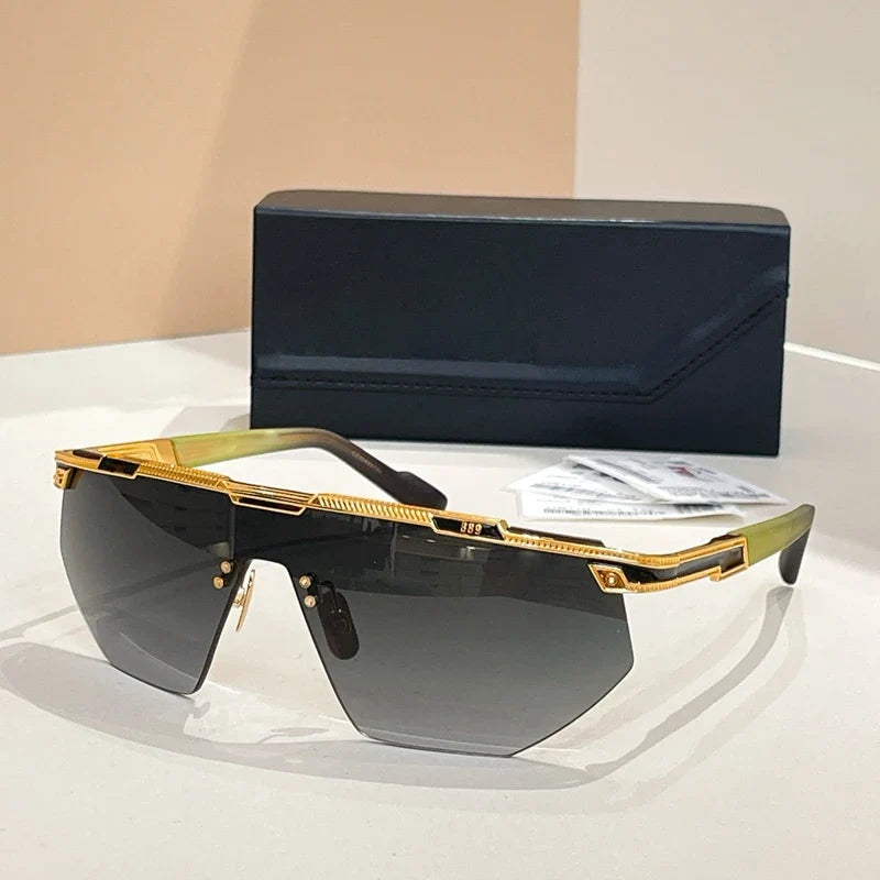 Ins 889 Rimless Luxury Men's Sunglasses Women Iregular Alloy Acetate Top Quality Goggle Designer Fashion Brand UV400 with Case
