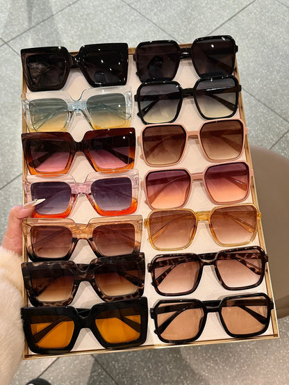 14Pcs Women's European and American Classic Popular Square Frame Unique Style Versatile Street Style Party Elegant Set Glasses