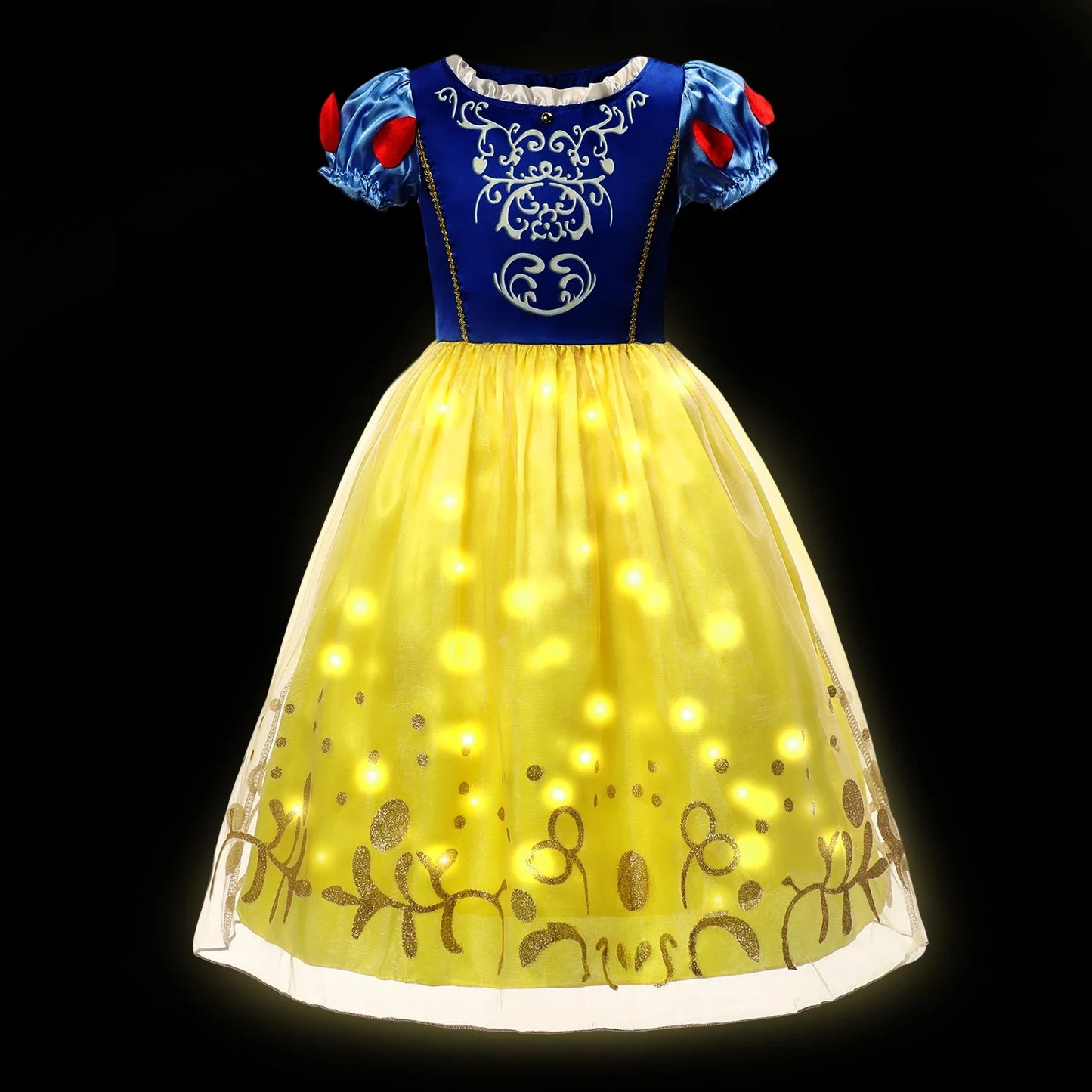 2025 Evening Party Girls LED Lights Elsa Anna Kids Princess Dress Coslplay Halloween Luminous Prom Gowns