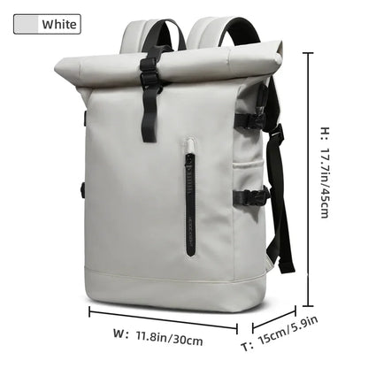 Heroic Knight Men's backpack Waterproof Roll Top Backpack Women Travel Expandable USB Charging Large Capacity Laptop Bag Mochila