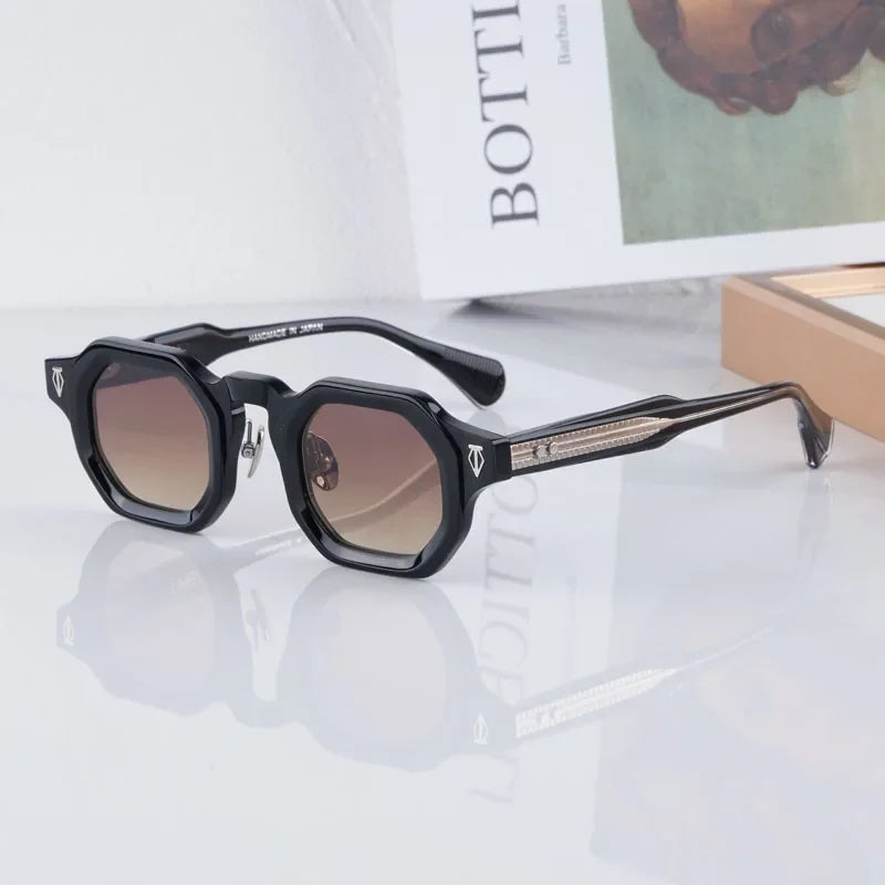 Irregulare Square Sunglasses Thick Acetate Polygon High Quality Handmade Vintage Fashion Brand Design UV400 with Case