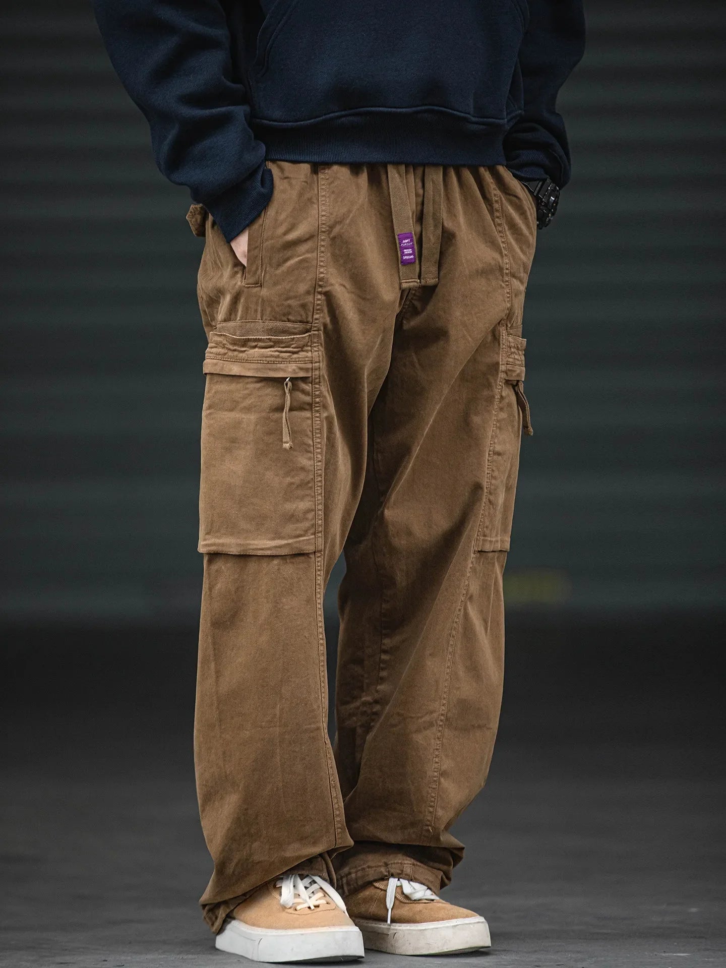 Oversized Baggy Vintage Washed Cargo Pants Men Loose Fit Multi Pocket Straight Leg Retro American Style Streetwear Utility Pants