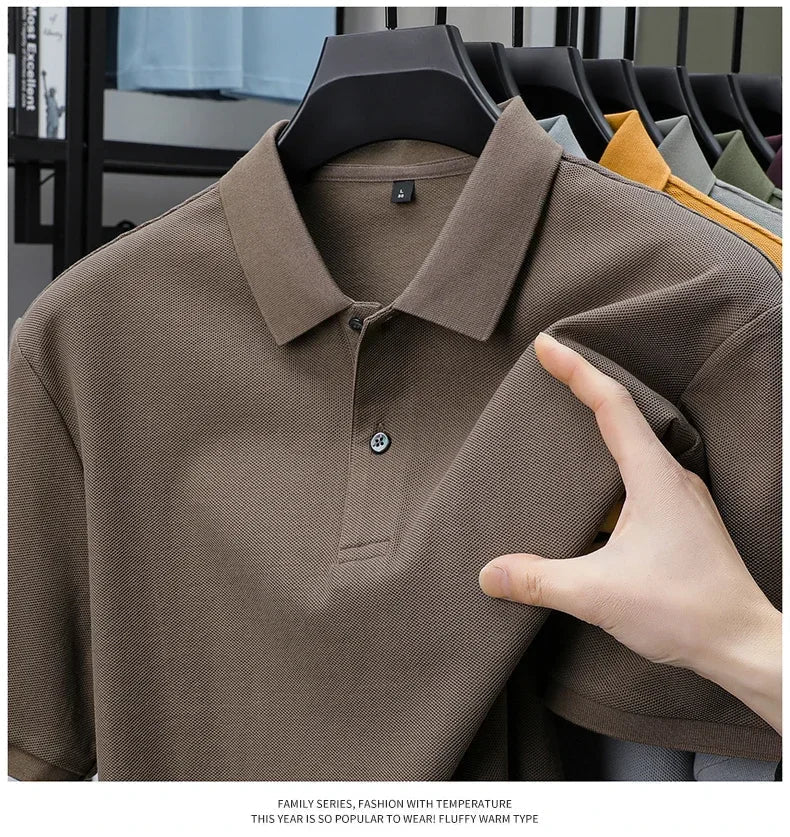 20 Colors Men's 100% Cotton Polo Shirt - Summer Casual Breathable Tee,Ideal for Golf and Sports,Business Casual,Silk-Like Finish
