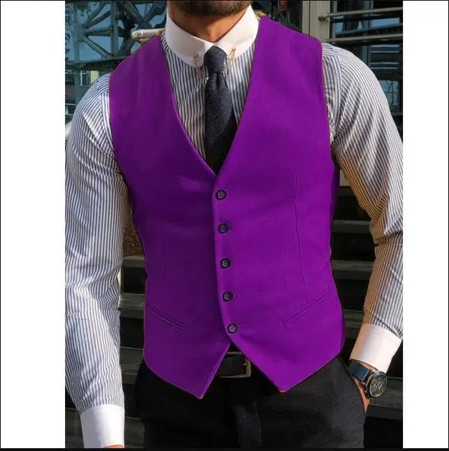 New Arrvial Men Vest Classic Cotton Blended Slim Fit Formal Suit Waistcoat  Vest Men Busoness