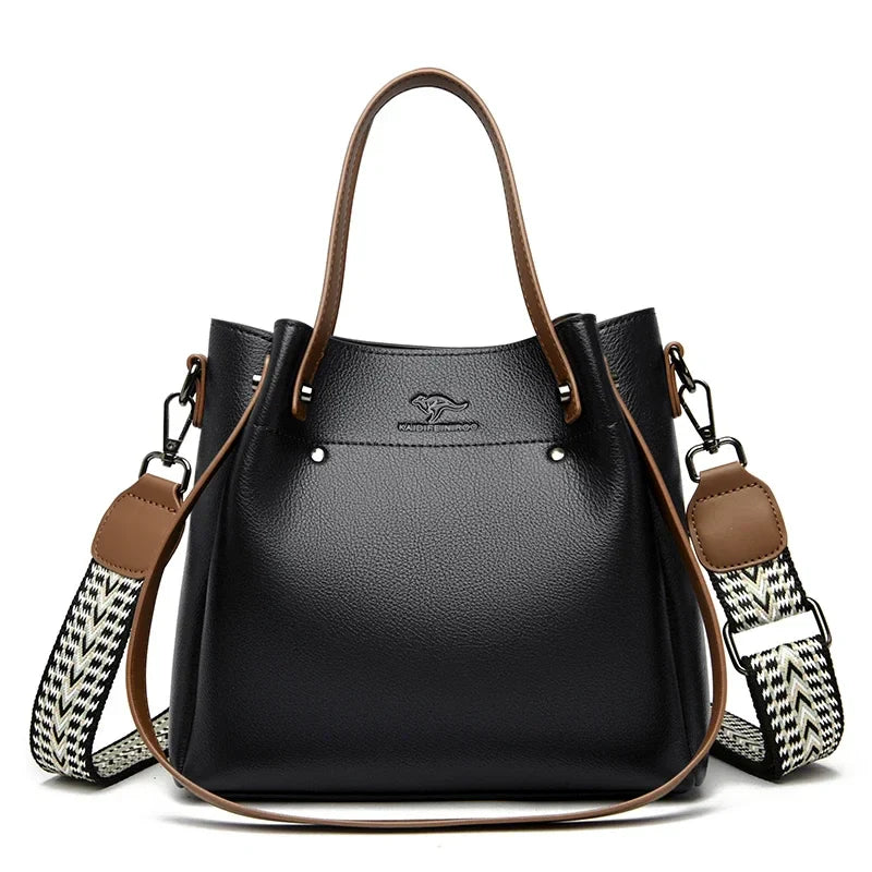 Genuine High Quality Leather Shoulder Crossbody Bags for Women Luxury Handbags Women Bag Large Capacity Soft Tote Messenger Bag